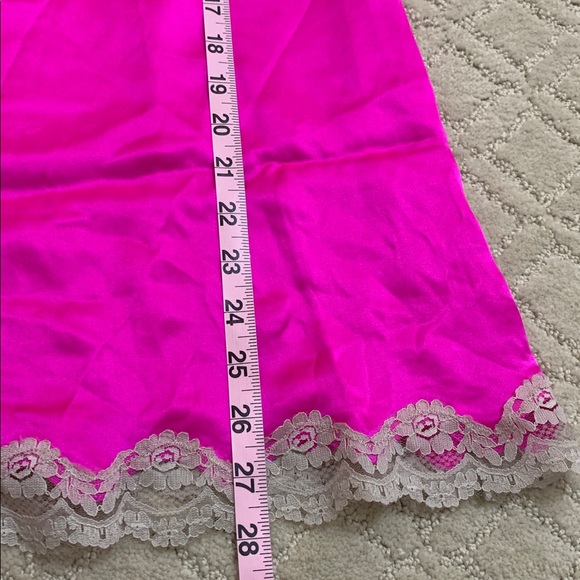 Y2K kate spade Hot Pink Chemise with Beige Lace Large - Picture 9 of 11